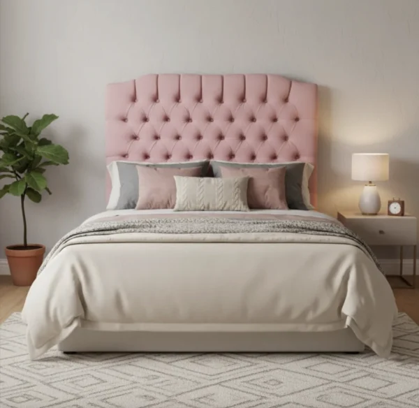 Respaldo, Cabecera Matrimonial, Capitonada, Tapizada. Rosa Respaldo, Cabecera Matrimonial, Capitonada, Tapizada. Rosa