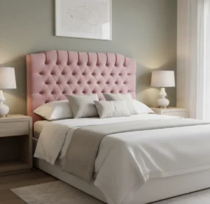 Respaldo, Cabecera Matrimonial, Capitonada, Tapizada. Rosa