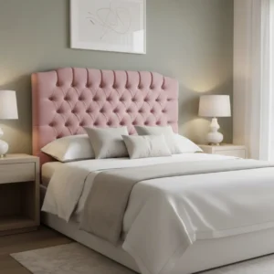 Respaldo, Cabecera Matrimonial, Capitonada, Tapizada. Rosa